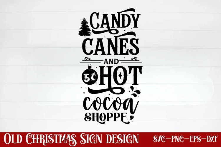 Candy canes and hot 5c cocoa shoppe SVG