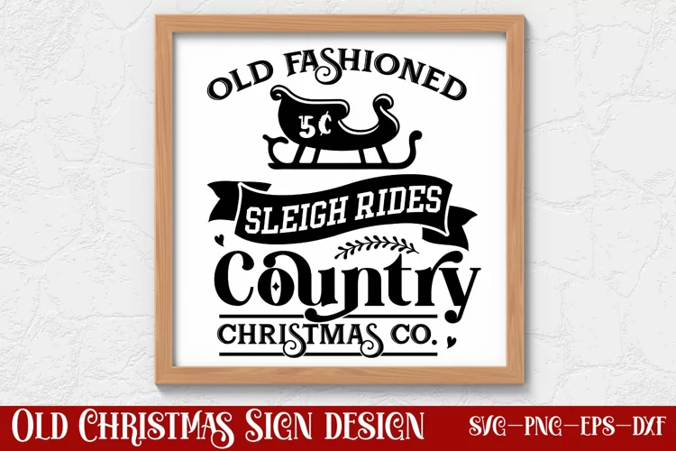 Old fashioned 5c sleigh rides country christmas co SVG