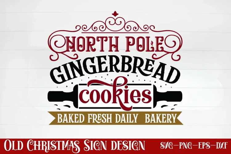 North pole gingerbread cookies baked fresh daily bakery SVG