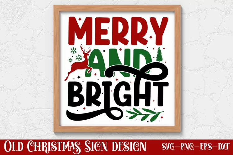 Merry and bright SVG, Christmas SVG