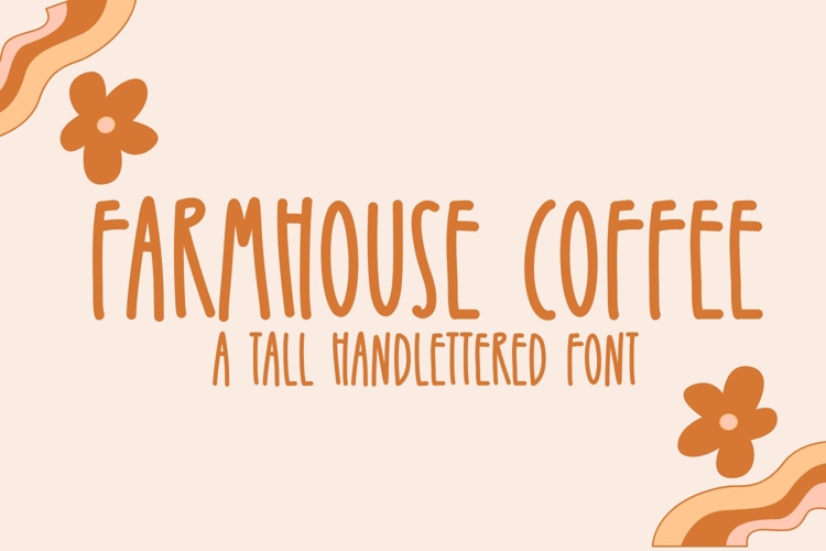 Farmhouse Coffee - A Tall Handlettered Font