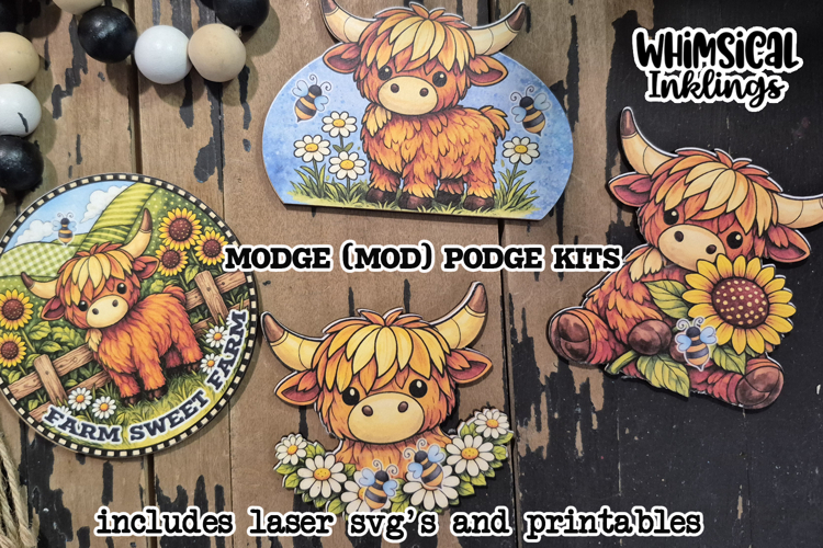 Farm sweet farm Highland Modge Podge SVGs and Printables