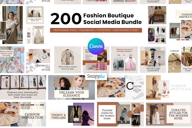 Fashion Boutique Canva Social Media Marketing Templates
