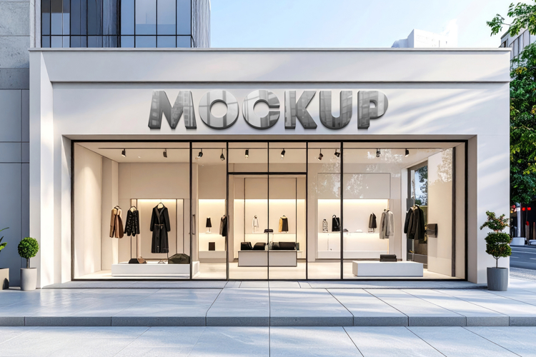 Logo mockup 3d sign store