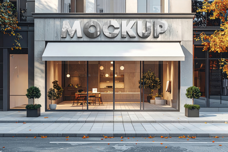 Logo mockup 3d sign store