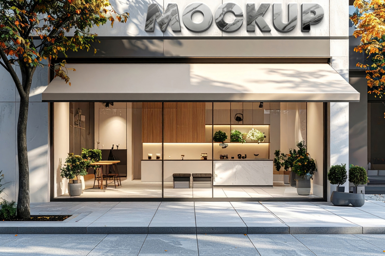 Logo mockup 3d sign store