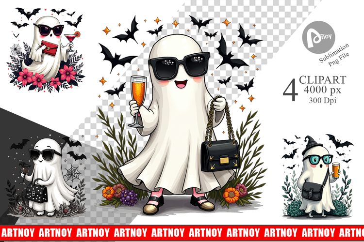 Fashionable Ghosts Clipart