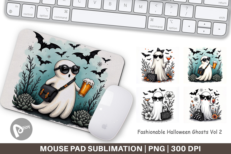 Fashionable Ghosts Mouse Pad