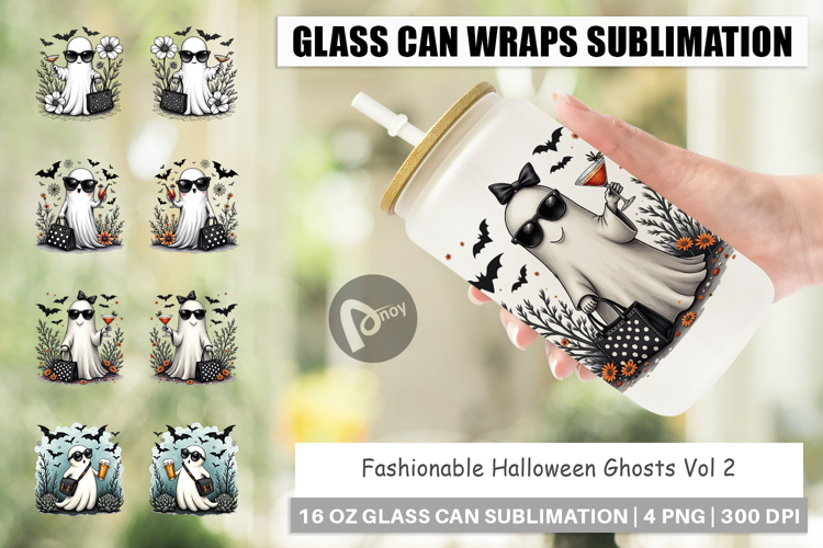 Fashionable Ghosts Glass Can
