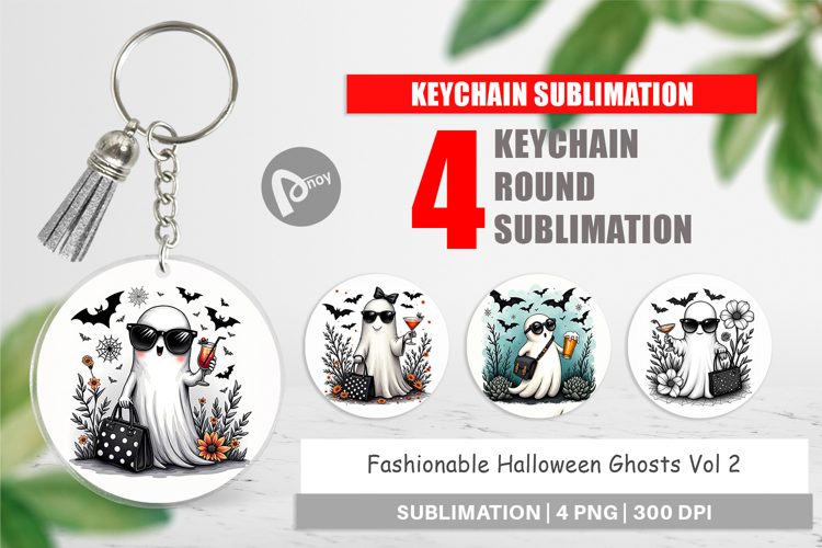 Fashionable Ghosts Keychain