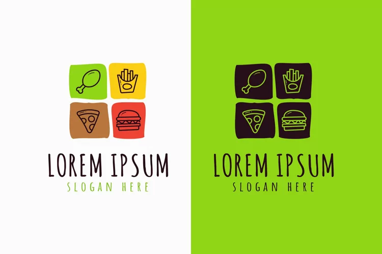 Fast Food Colorful Logo Illustrations