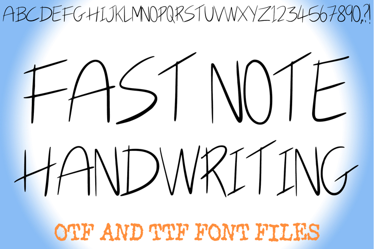 Fast Note Handwriting Alphabet Lettering ABC Scribble Font