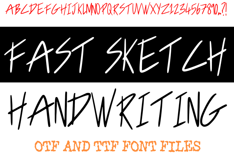 Fast Sketch Handwriting Alphabet Lettering ABC Scribble Font