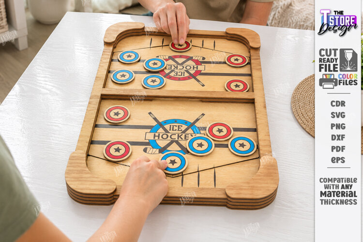 Fast Sling Puck Game Laser Cut | Board Game | Tabletop Game example image 1