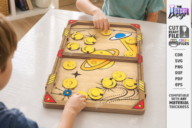Fast Sling Puck Game Laser Cut | Board Game | Tabletop Game example image 1