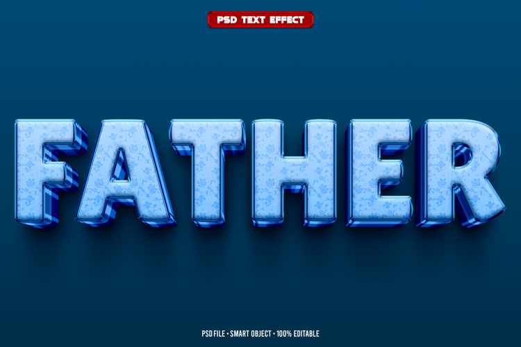 Father 3D editable text effect