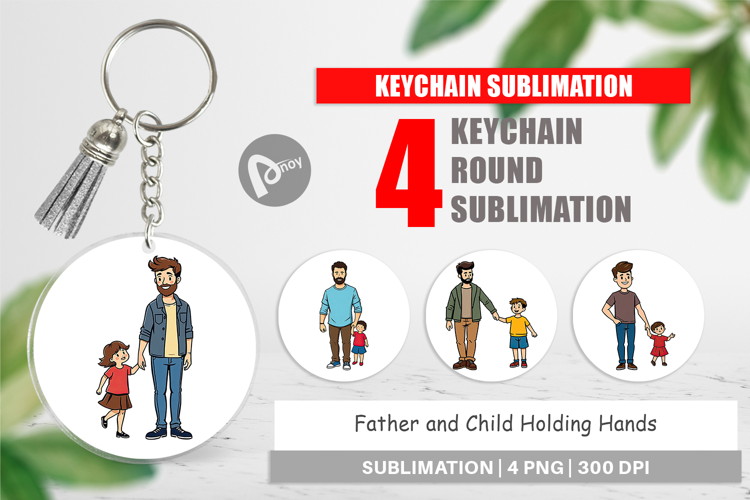 Keychain Father and Child