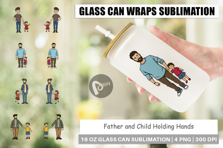 Glass Can Father and Child
