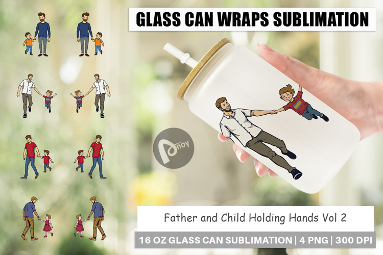 Glass Can Father and Child