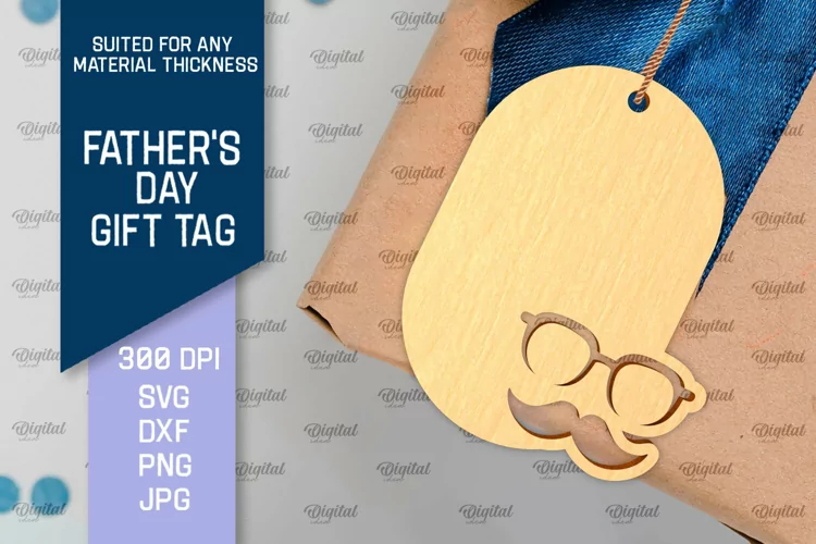 Father's Day Gift Tag Laser Cut. Gift Hang Tag SVG