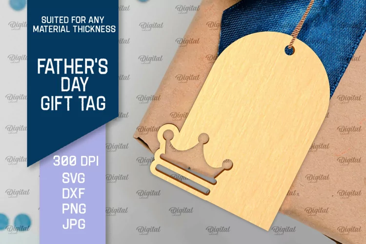 Father's Day Gift Tag Laser Cut. Gift Hang Tag SVG