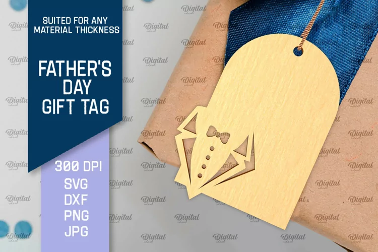 Father's Day Gift Tag Laser Cut. Gift Hang Tag SVG