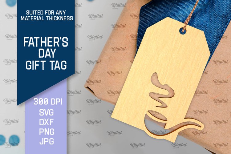 Fathers Day Gift Tag Laser Cut. Gift Hang Tag SVG