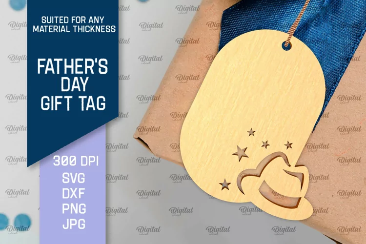Father's Day Gift Tag Laser Cut. Gift Hang Tag SVG