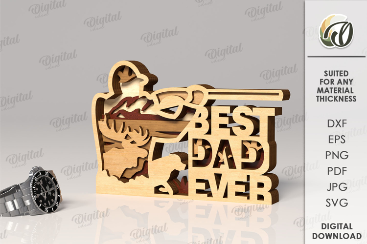Fathers Day Layered Decor Laser Cut. Gift For Dad SVG