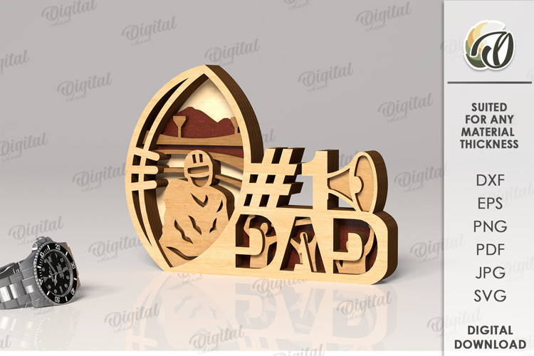 Fathers Day Layered Decor Laser Cut. Gift For Dad SVG