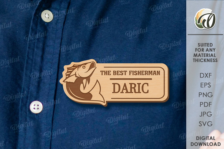 Father's Day Name Tag Laser cut. Father's Name Badge SVG