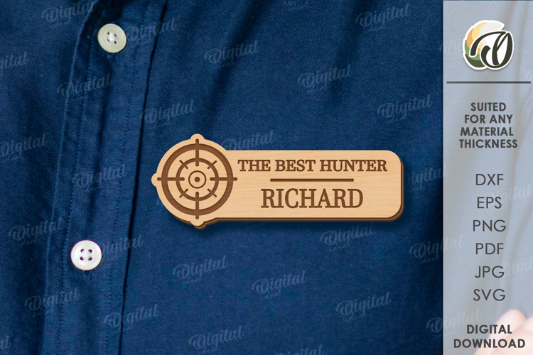 Father's Day Name Tag Laser cut. Father's Name Badge SVG