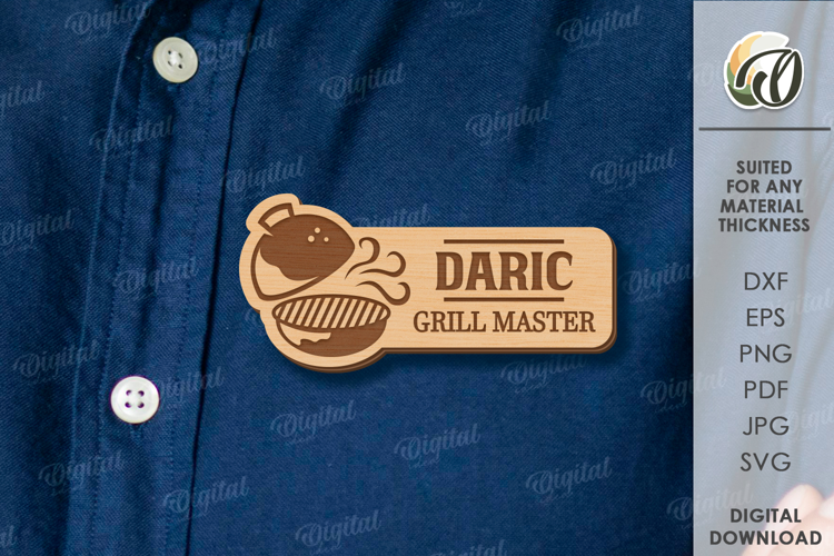 Father's Day Name Tag Laser cut. Father's Name Badge SVG