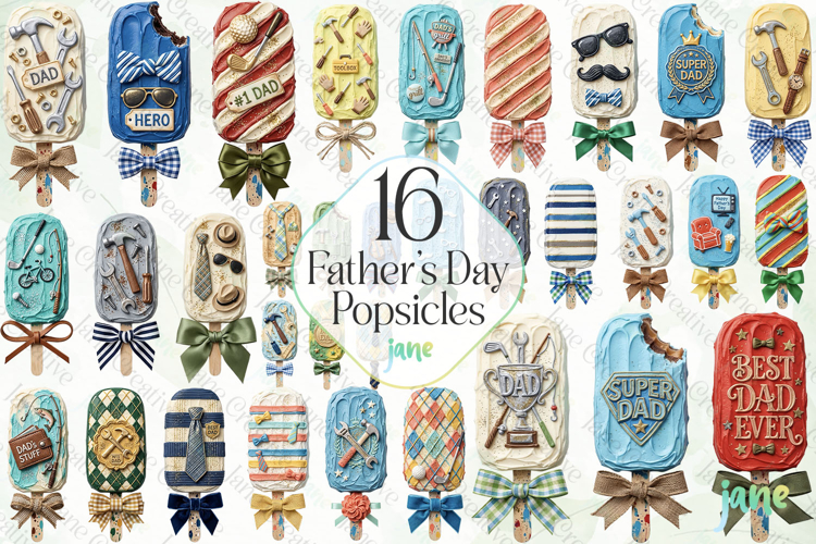 Fathers Day Popsicles Trio Clipart