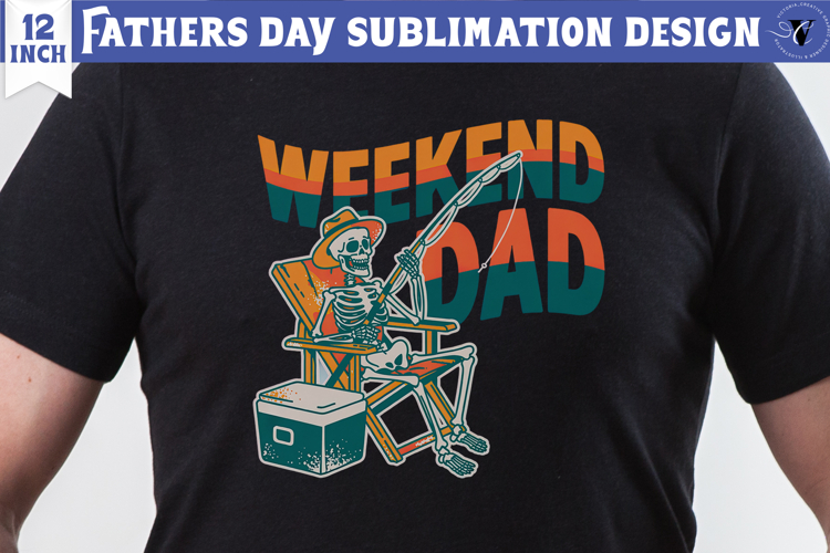 Fathers Day Sublimation Design | Weekend Dad Skull daddy png