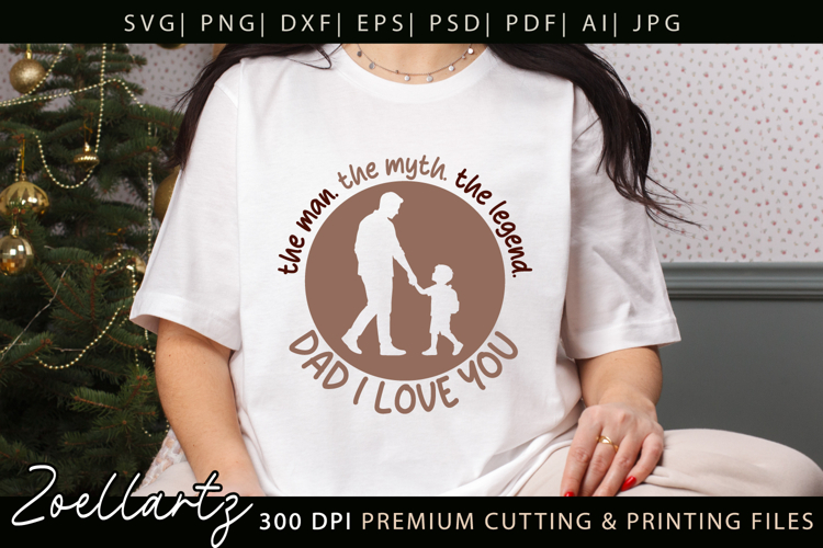 Fathers Day SVG for Cricut Papa Daddy Dad T-shirt Mug Design
