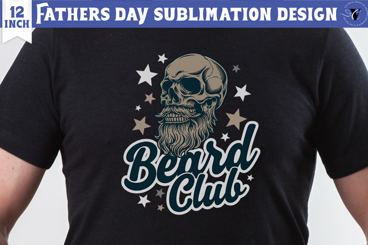 Fathers Day Sublimation Design | Beard club, dad skull png