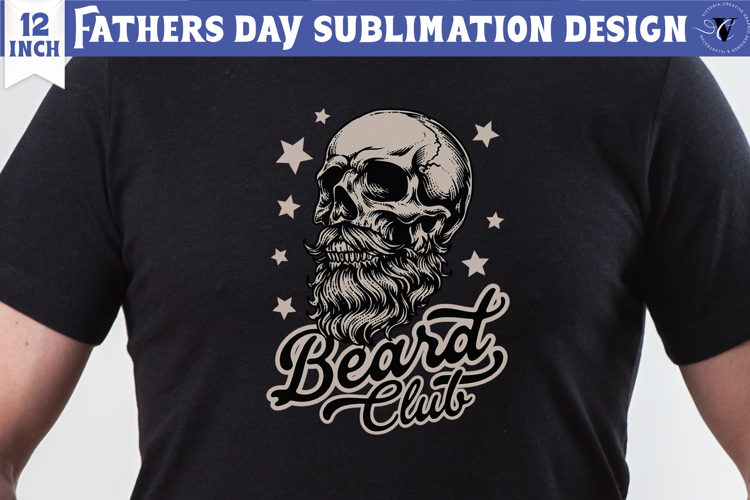 Fathers Day Sublimation Design | Beard club, dad skull png