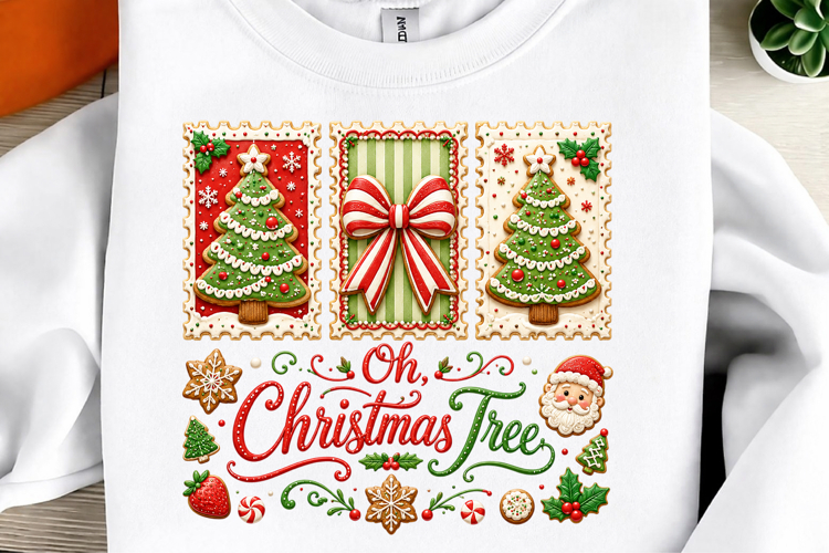 Faux Crochet Christmas Tree Cake PNG