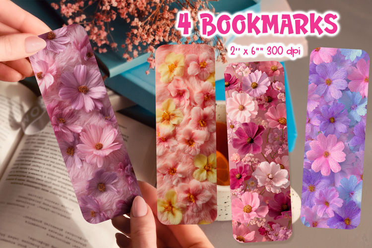 Faux Fur Bookmark Printable | Spring Floral Sublimation
