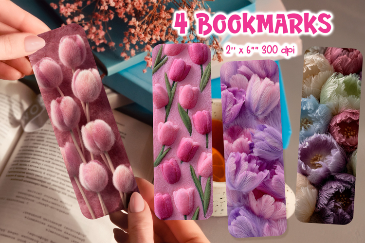 Faux Fur Bookmark Printable | Spring Floral Sublimation