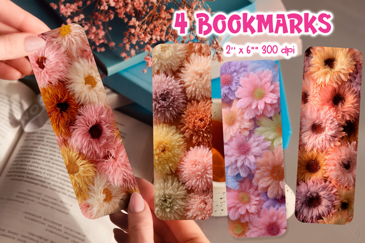 Faux Fur Bookmark Printable | Spring Floral Sublimation