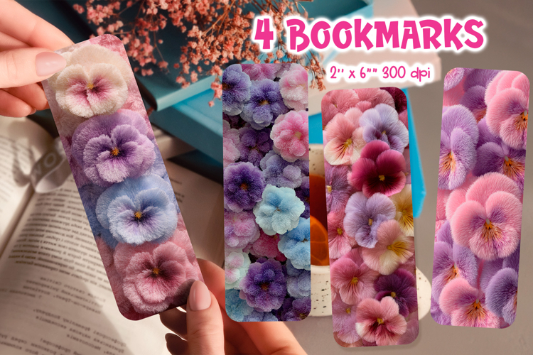 Faux Fur Bookmark Printable | Spring Floral Sublimation