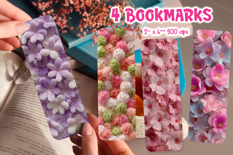 Faux Fur Bookmark Printable | Spring Floral Sublimation