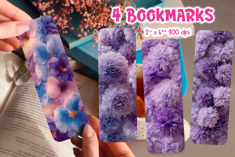 Faux Fur Bookmark Printable | Spring Floral Sublimation