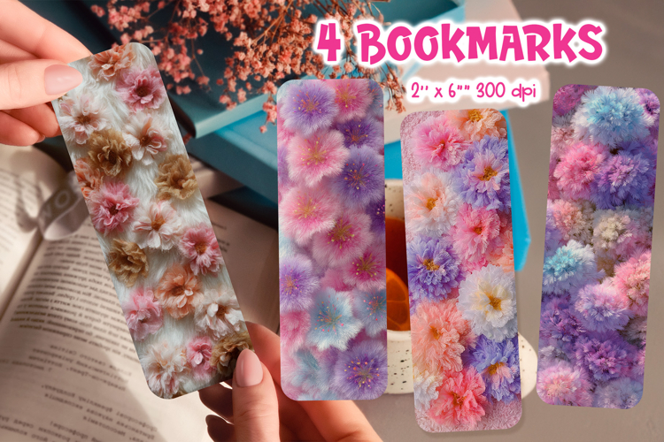 Faux Fur Bookmark Printable | Spring Floral Sublimation