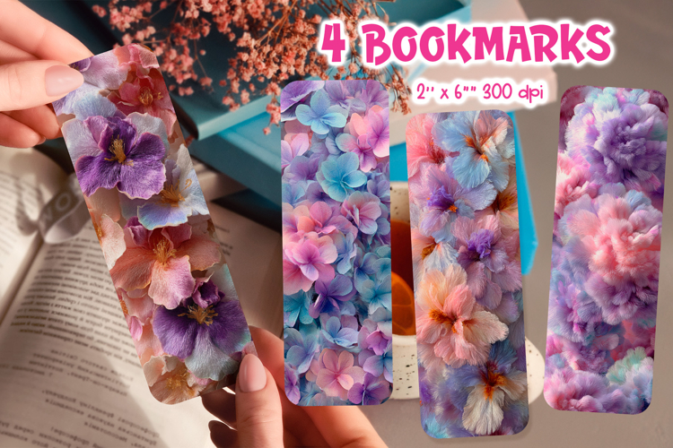 Faux Fur Bookmark Printable | Spring Floral Sublimation