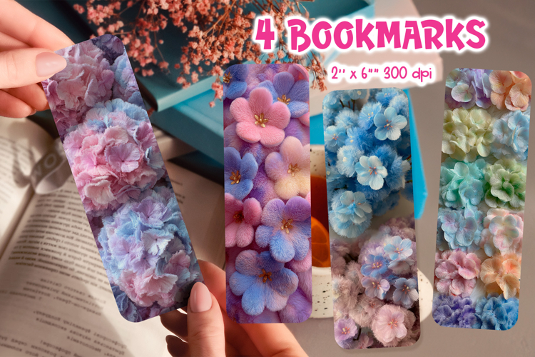 Faux Fur Bookmark Printable | Spring Floral Sublimation