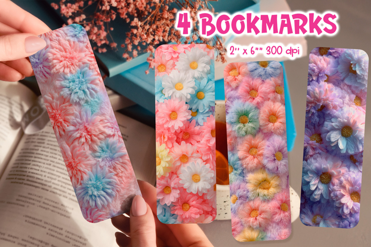 Faux Fur Bookmark Printable | Spring Floral Sublimation