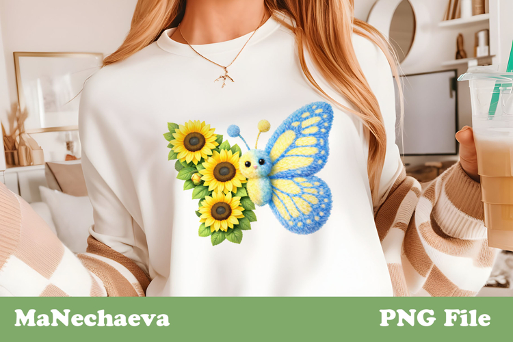 Faux Fur Butterfly Clipart | Floral Spring Sublimation PNG